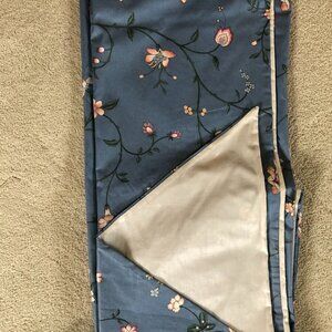 Vtg Custom Made Lined Valance Window Treatment Floral Print Blue Grn Pink Wht